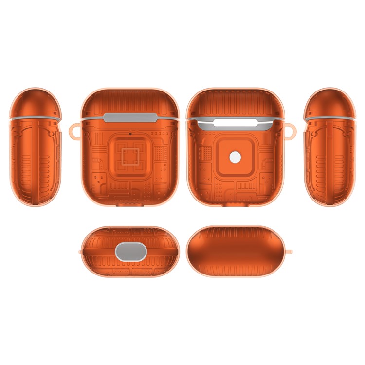 TPU+PC+Acrylic AirPods Case Cover for Apple AirPods with Wireless Charging Case (2019) / AirPods with Charging Case (2019) - Orange-7