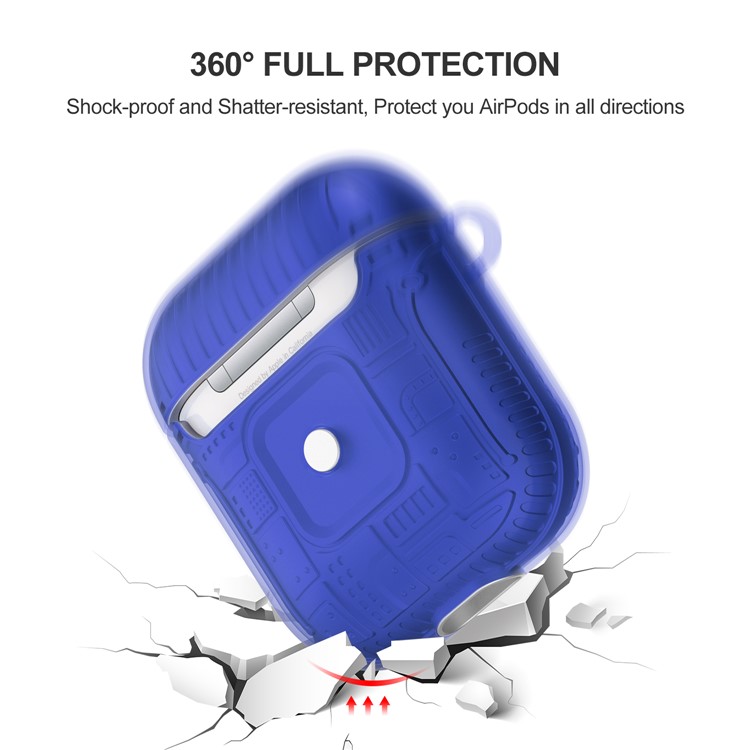 TPU+PC+Acrylic AirPods Case Cover for Apple AirPods with Wireless Charging Case (2019) / AirPods with Charging Case (2019) - Blue-3