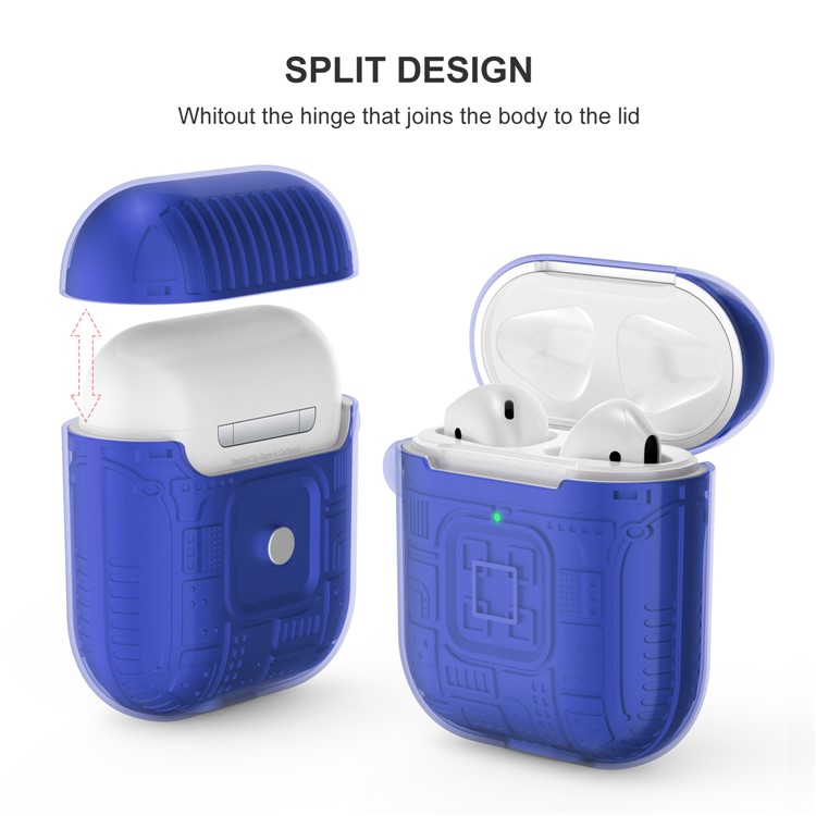 TPU+PC+Acrylic AirPods Case Cover for Apple AirPods with Wireless Charging Case (2019) / AirPods with Charging Case (2019) - Blue-4