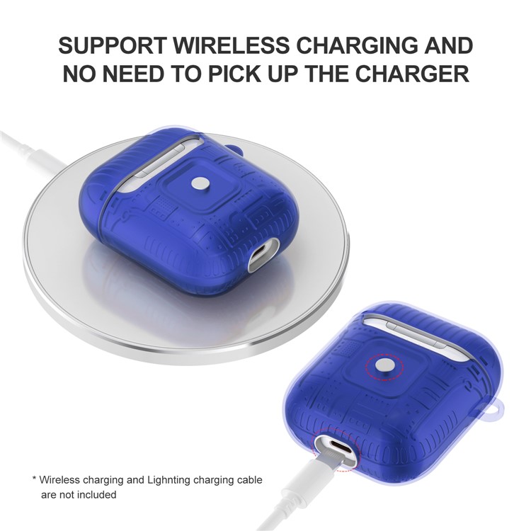 TPU+PC+Acrylic AirPods Case Cover for Apple AirPods with Wireless Charging Case (2019) / AirPods with Charging Case (2019) - Blue-5