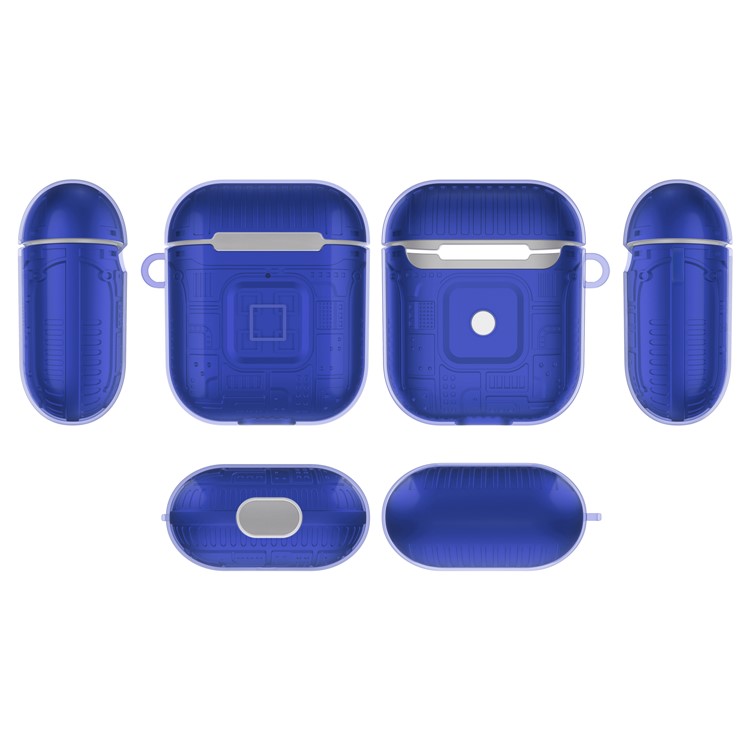 TPU+PC+Acrylic AirPods Case Cover for Apple AirPods with Wireless Charging Case (2019) / AirPods with Charging Case (2019) - Blue-7