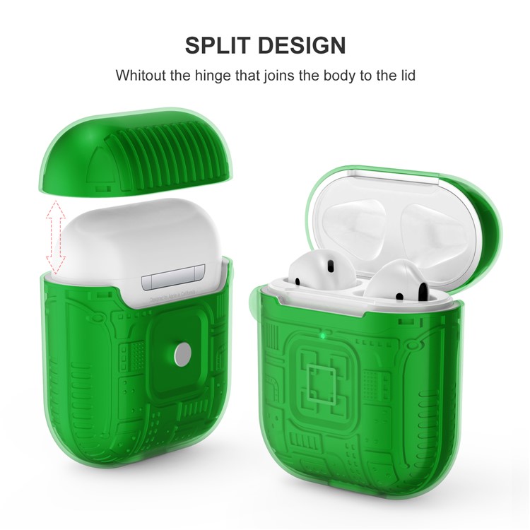 TPU+PC+Acrylic AirPods Case Cover for Apple AirPods with Wireless Charging Case (2019) / AirPods with Charging Case (2019) - Green-4