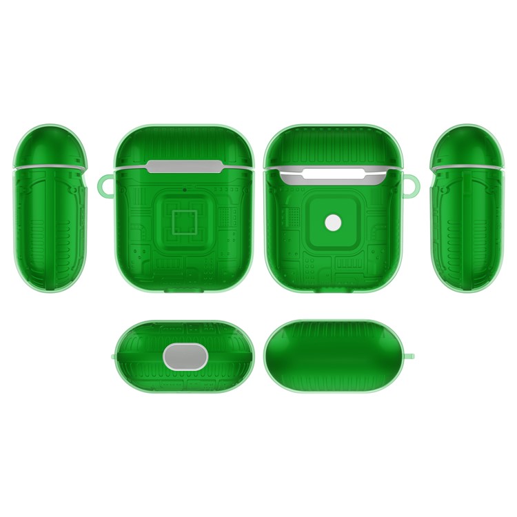 TPU+PC+Acrylic AirPods Case Cover for Apple AirPods with Wireless Charging Case (2019) / AirPods with Charging Case (2019) - Green-7