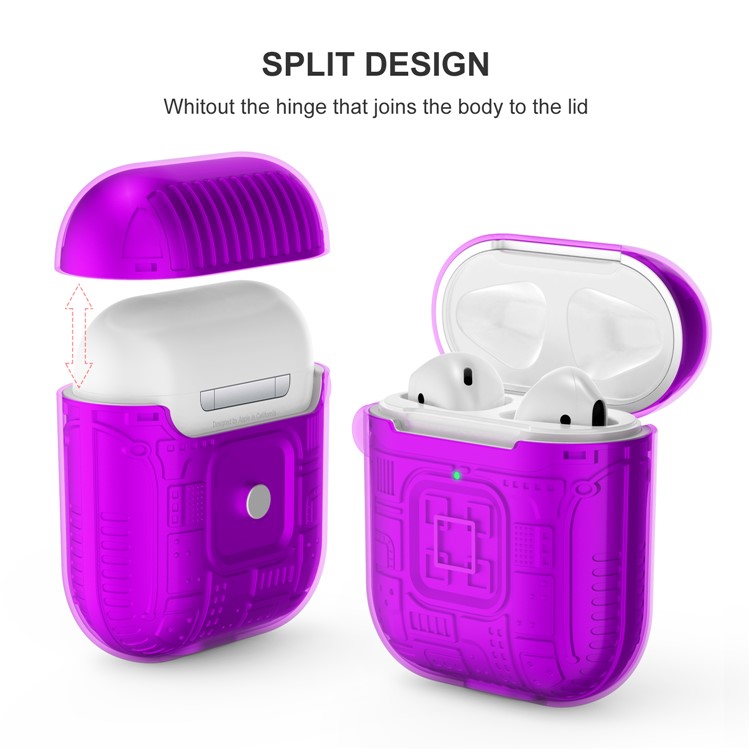 TPU+PC+Acrylic AirPods Case Cover for Apple AirPods with Wireless Charging Case (2019) / AirPods with Charging Case (2019) - Purple-4