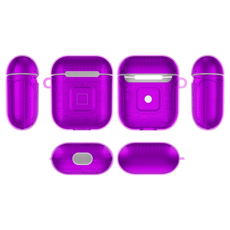 TPU+PC+Acrylic AirPods Case Cover for Apple AirPods with Wireless Charging Case (2019) / AirPods with Charging Case (2019) - Purple-7