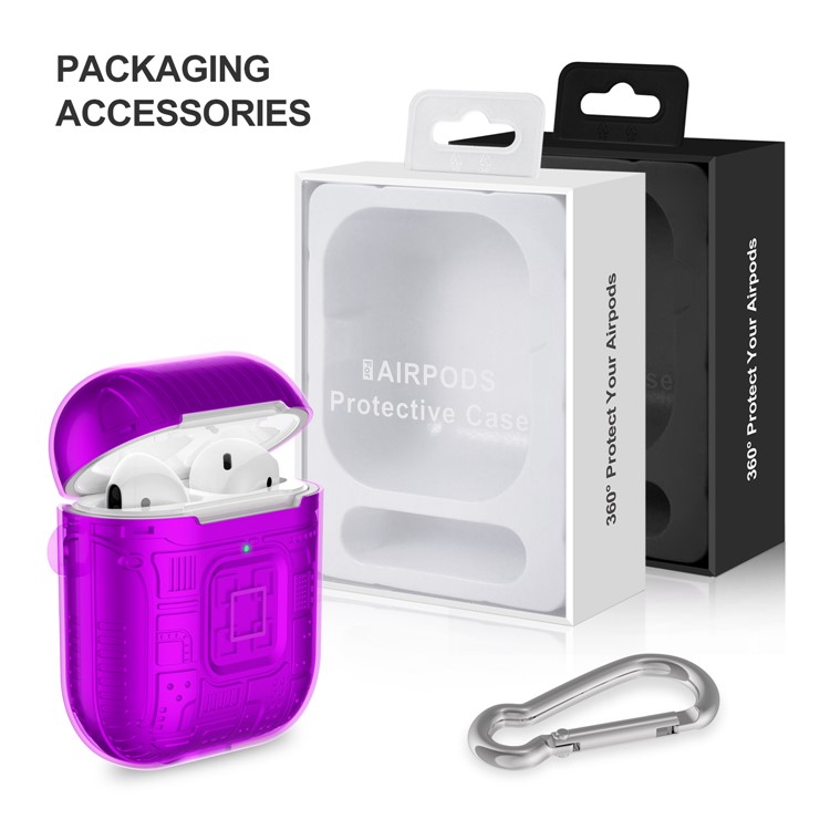 TPU+PC+Acrylic AirPods Case Cover for Apple AirPods with Wireless Charging Case (2019) / AirPods with Charging Case (2019) - Purple-8