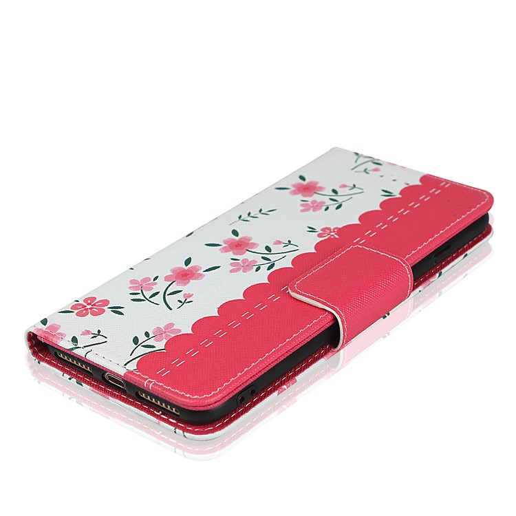 For iPhone 7 Plus/8 Plus 5.5 inch Flower Pattern PU Leather + TPU Wallet Phone Case with Lanyard - Rose-7