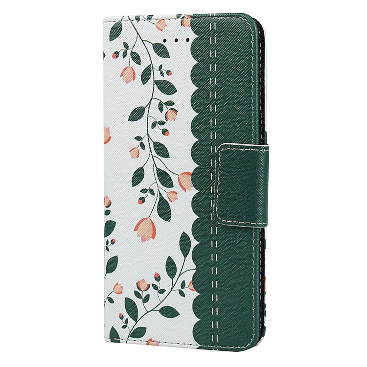 For iPhone 7 Plus/8 Plus 5.5 inch Flower Pattern PU Leather + TPU Wallet Phone Case with Lanyard - Dark Green-3