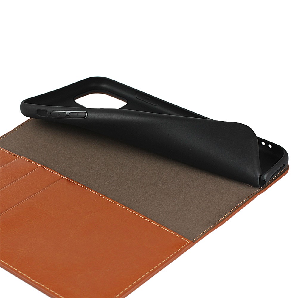Crazy Horse Genuine Leather Case with Wallet Stand for iPhone 11 Pro Max 6.5 inch - Brown-6