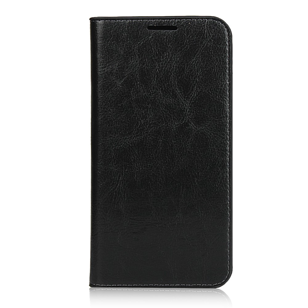 Étui en Cuir Authentique Crazy Horse Avec Portefeuille Pour Iphone 11 Pro Max 6,5 Pouces - le Noir