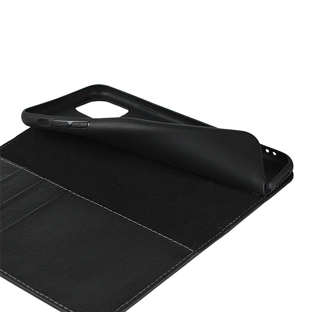 Crazy Horse Genuine Leather Case with Wallet Stand for iPhone 11 Pro Max 6.5 inch - Black-6