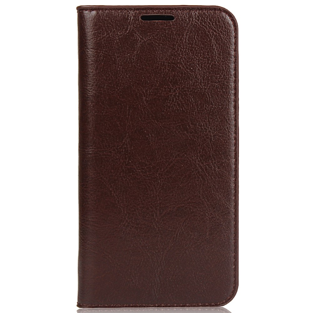 Crazy Horse Skin Genuine Leather Wallet Phone Case for iPhone 11 6.1 inch - Coffee-2