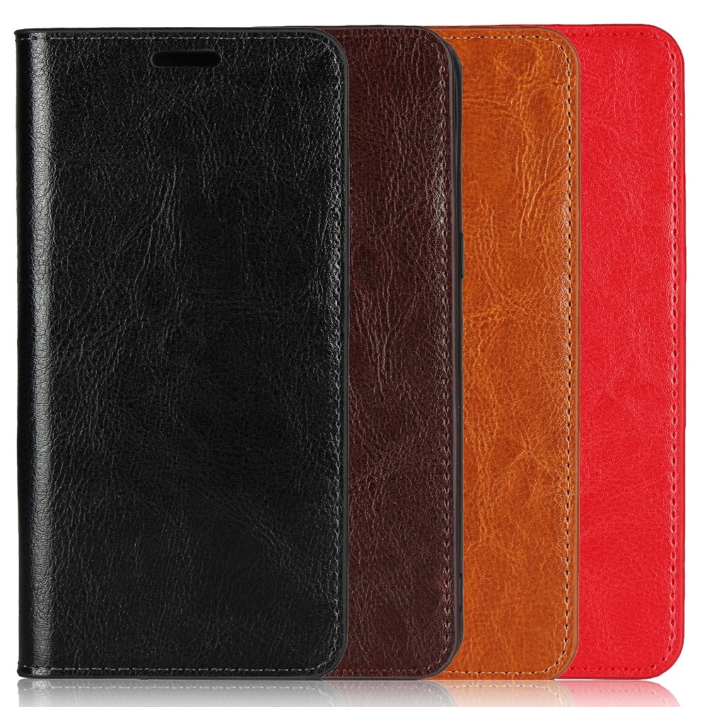 Crazy Horse Skin Genuine Leather Wallet Phone Case for iPhone 11 6.1 inch - Coffee-7