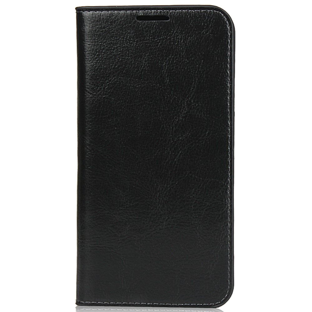 Crazy Horse Skin Genuine Leather Wallet Phone Case for iPhone 11 6.1 inch - Black-2