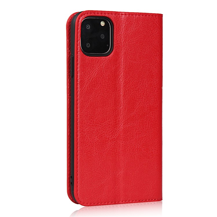 Crazy Horse Skin Genuine Leather Phone Covering for iPhone 11 Pro 5.8 inch - Red-3