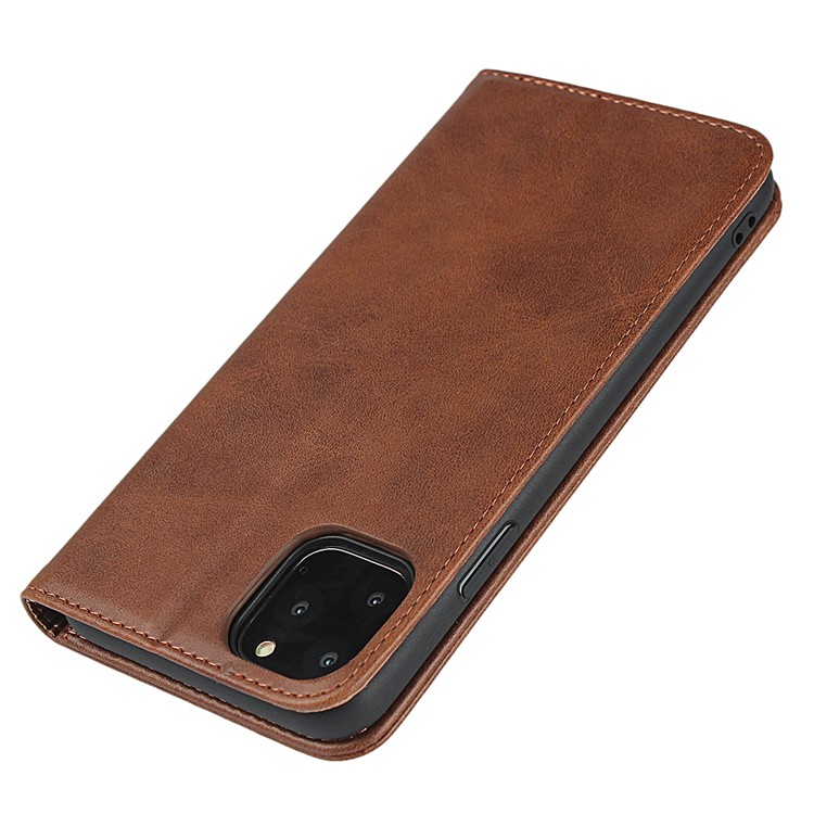 Auto-absorbed Leather Stand Phone Cover Wallet Case for iPhone 11 Pro 5.8-inch - Brown-6