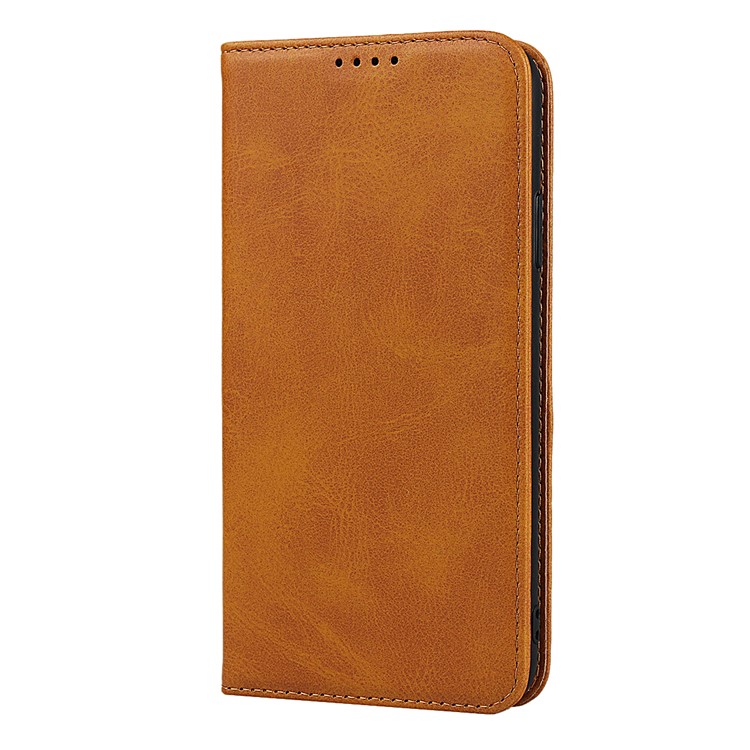 Auto-absorbed Leather Stand Phone Cover Wallet Case for iPhone 11 Pro 5.8-inch - Light Brown-2