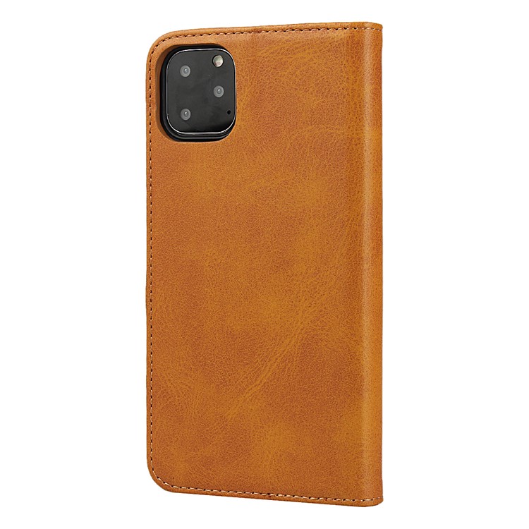 Auto-absorbed Leather Stand Phone Cover Wallet Case for iPhone 11 Pro 5.8-inch - Light Brown-3