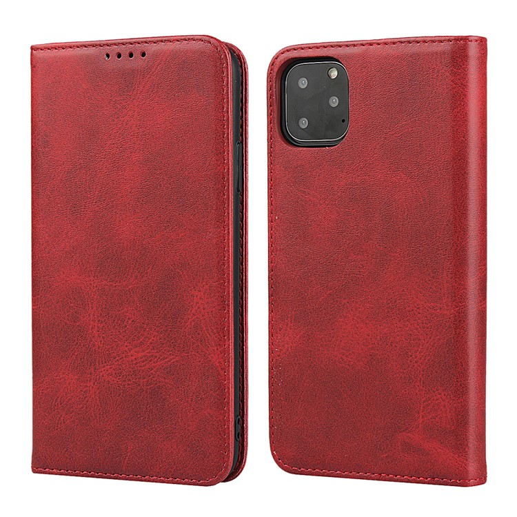Auto-absorbed Leather Stand Phone Cover Wallet Case for iPhone 11 Pro 5.8-inch - Red-1