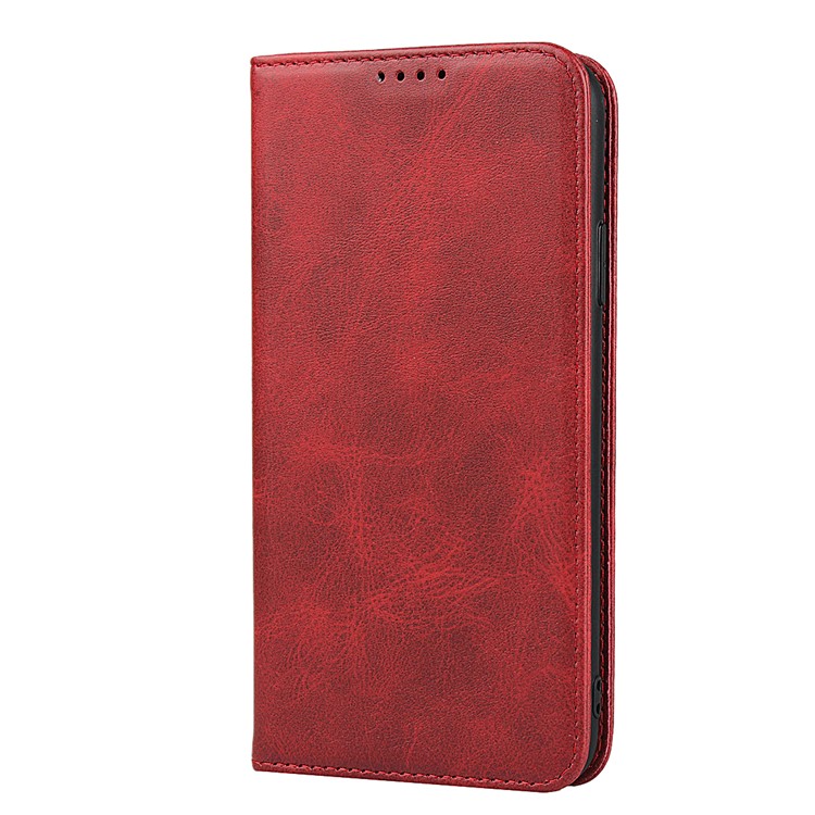 Étui de Couverture de Téléphone en Cuir en Cuir Automatique Auto-absorbé Pour Iphone 11 Pro 5,8 Pouces - Rouge-2