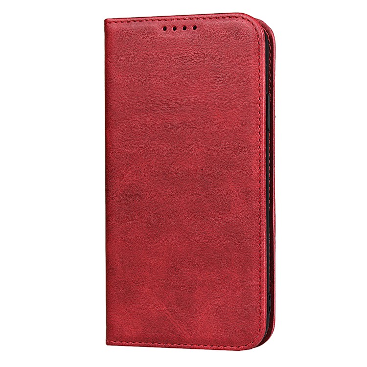 Case de la Billetera de la Cubierta Del Teléfono de Cuero Absorbido Automáticamente Para Iphone 11 6.1 Pulgadas - Rojo-4