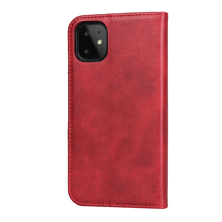 Auto-absorbed Leather Stand Phone Cover Wallet Case for iPhone 11 6.1-inch - Red-5