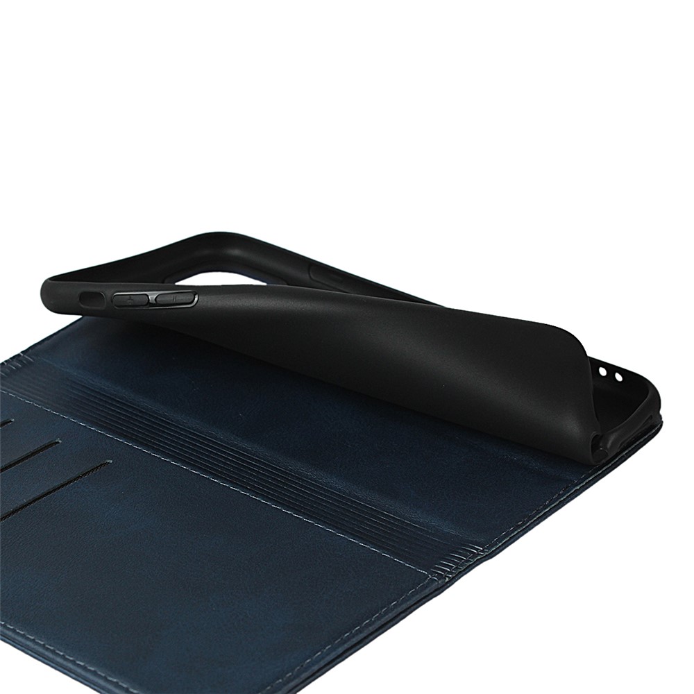 Auto-absorbed Leather Stand Phone Cover Wallet Case for iPhone 11 6.1-inch - Blue-2
