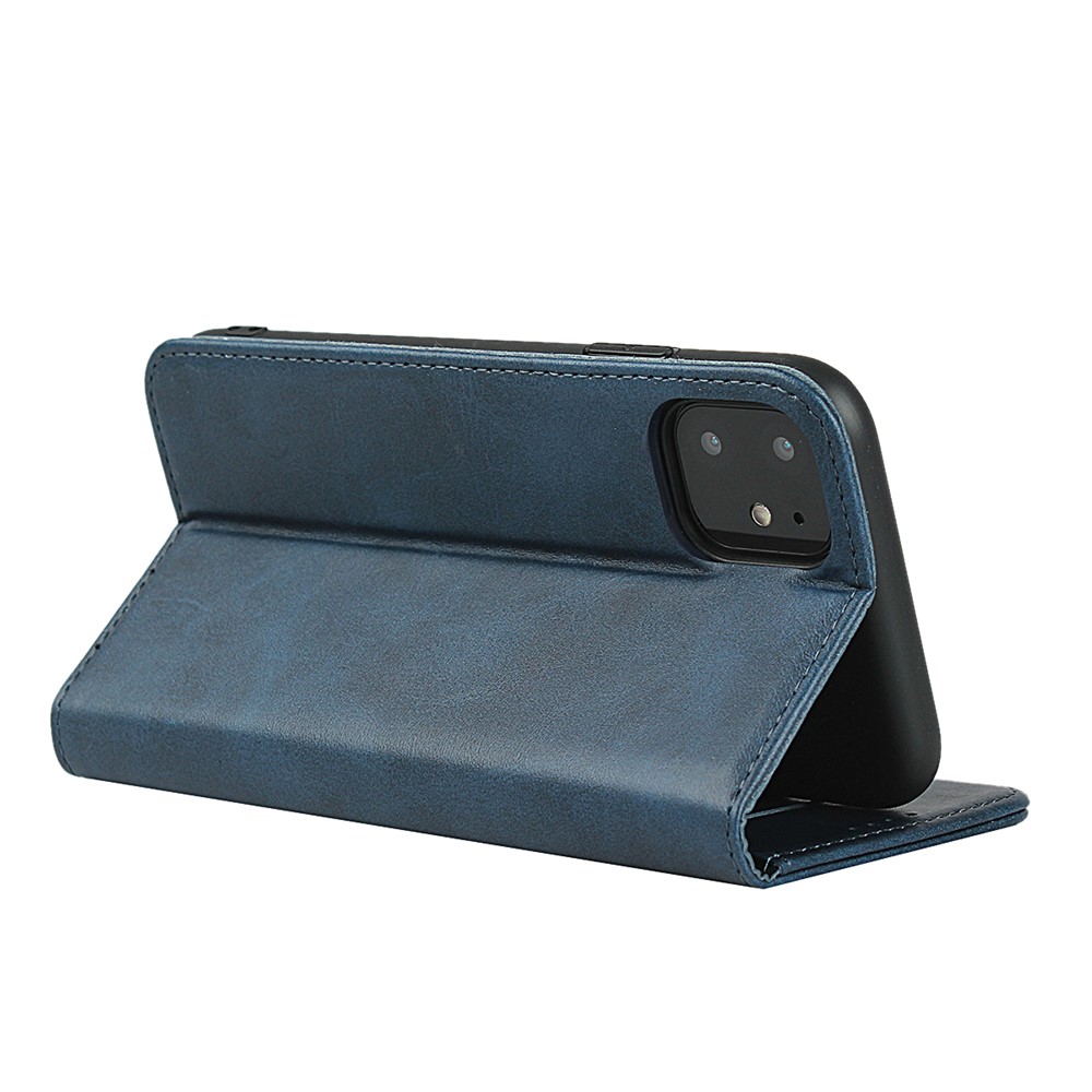 Auto-absorbed Leather Stand Phone Cover Wallet Case for iPhone 11 6.1-inch - Blue-6