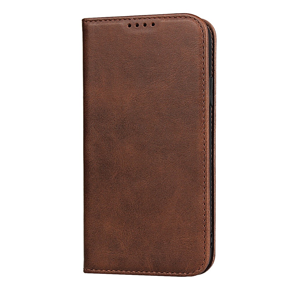Caixa De Couro Auto-absorvida Da Carteira Da Tampa Do Telefone Do Suporte Para O Iphone 11 6,1 Polegadas - Castanho-4