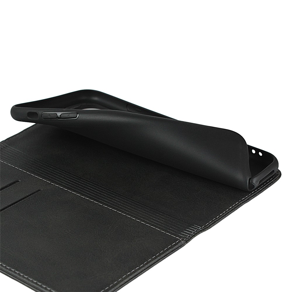 Auto-absorbed Leather Stand Phone Cover Wallet Case for iPhone 11 6.1-inch - Black-3