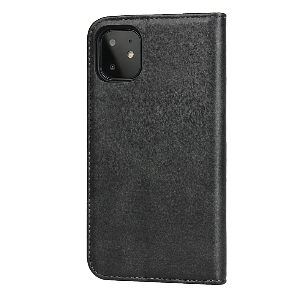 Case de la Billetera de la Cubierta Del Teléfono de Cuero Absorbido Automáticamente Para Iphone 11 6.1 Pulgadas - Negro