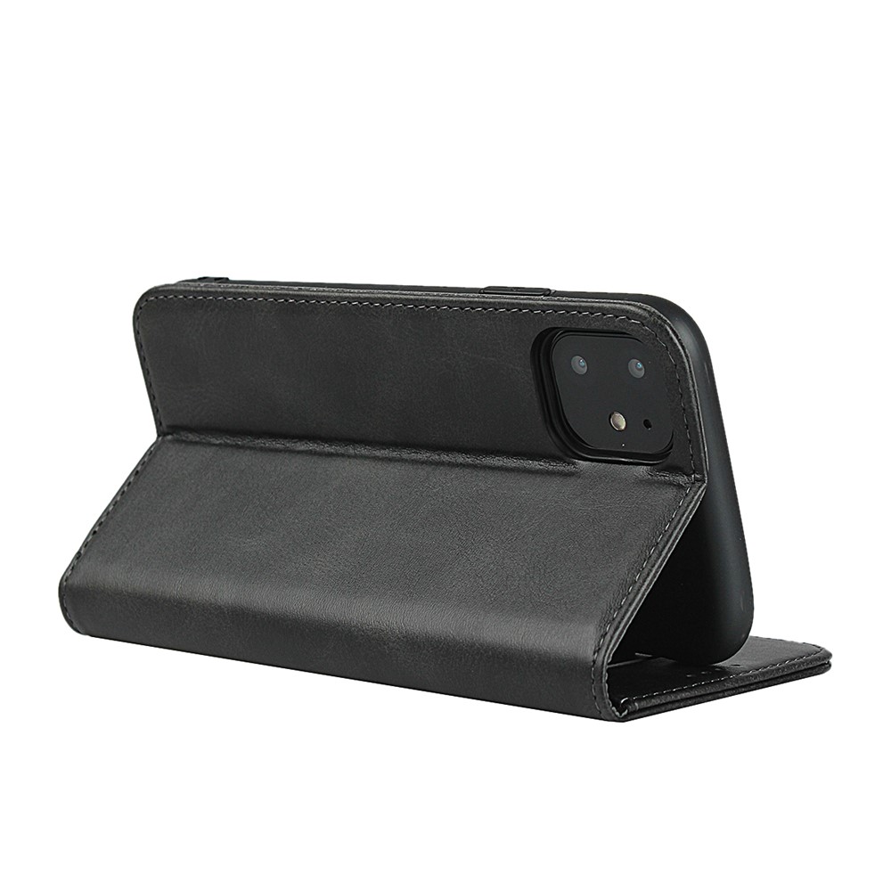 Auto-absorbed Leather Stand Phone Cover Wallet Case for iPhone 11 6.1-inch - Black-6