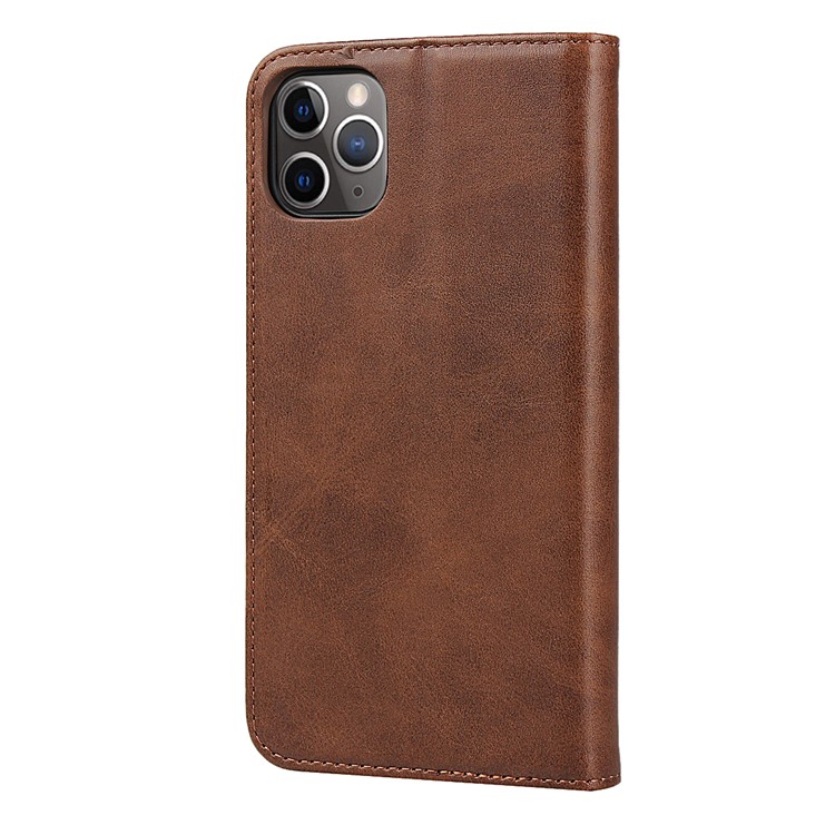 Auto-absorbed Leather Stand Phone Cover Wallet Case for iPhone 11 Pro Max 6.5 inch - Brown-3