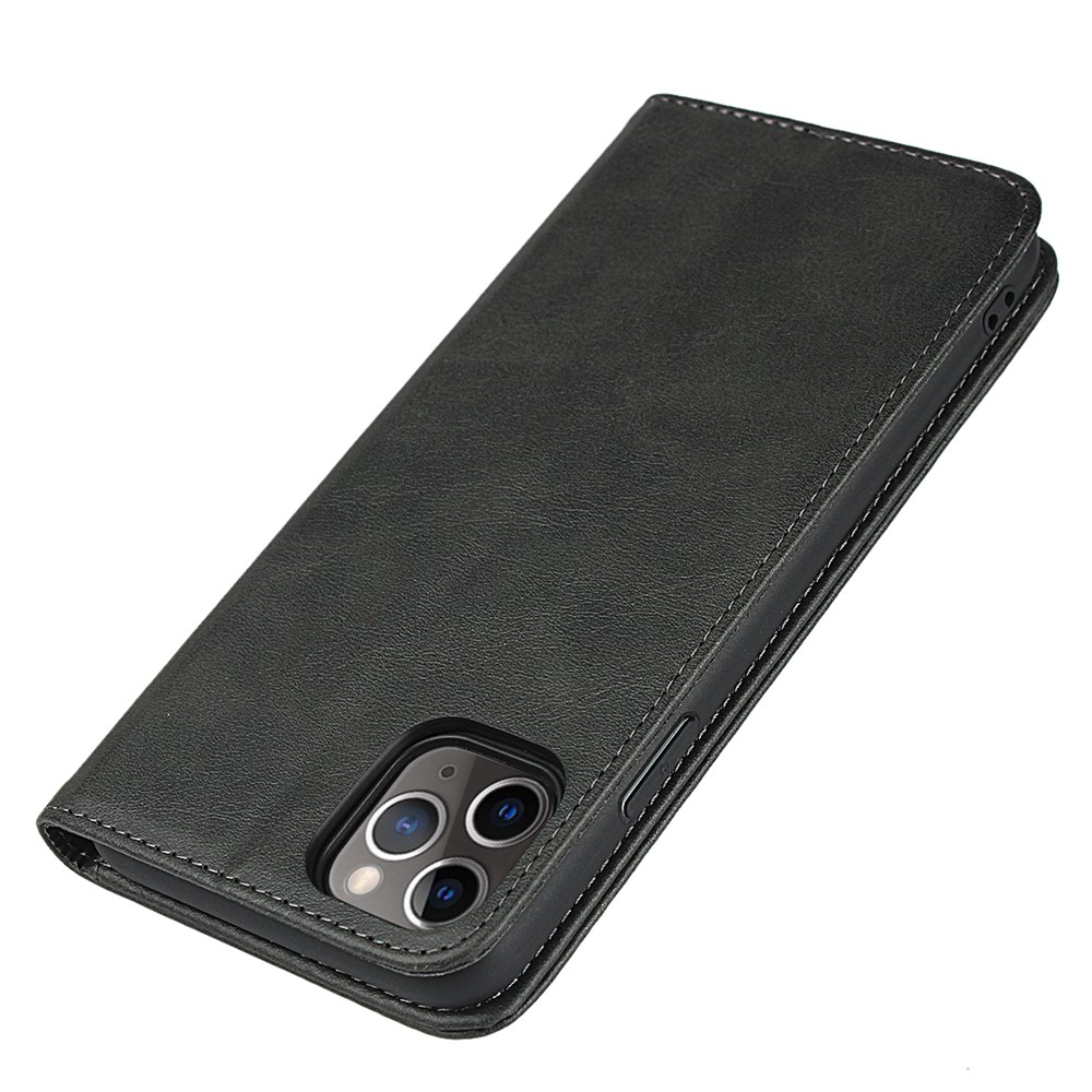 Auto-absorbed Leather Stand Phone Cover Wallet Case for iPhone 11 Pro Max 6.5 inch - Black-6