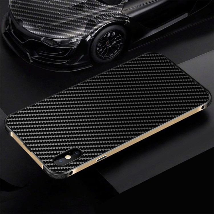 

Съемная Гальваническая Оболочка Из Углеродного Волокна 2 В 1 Для Iphone X / XS 5,8 Дюйма - Золото, iPhone X