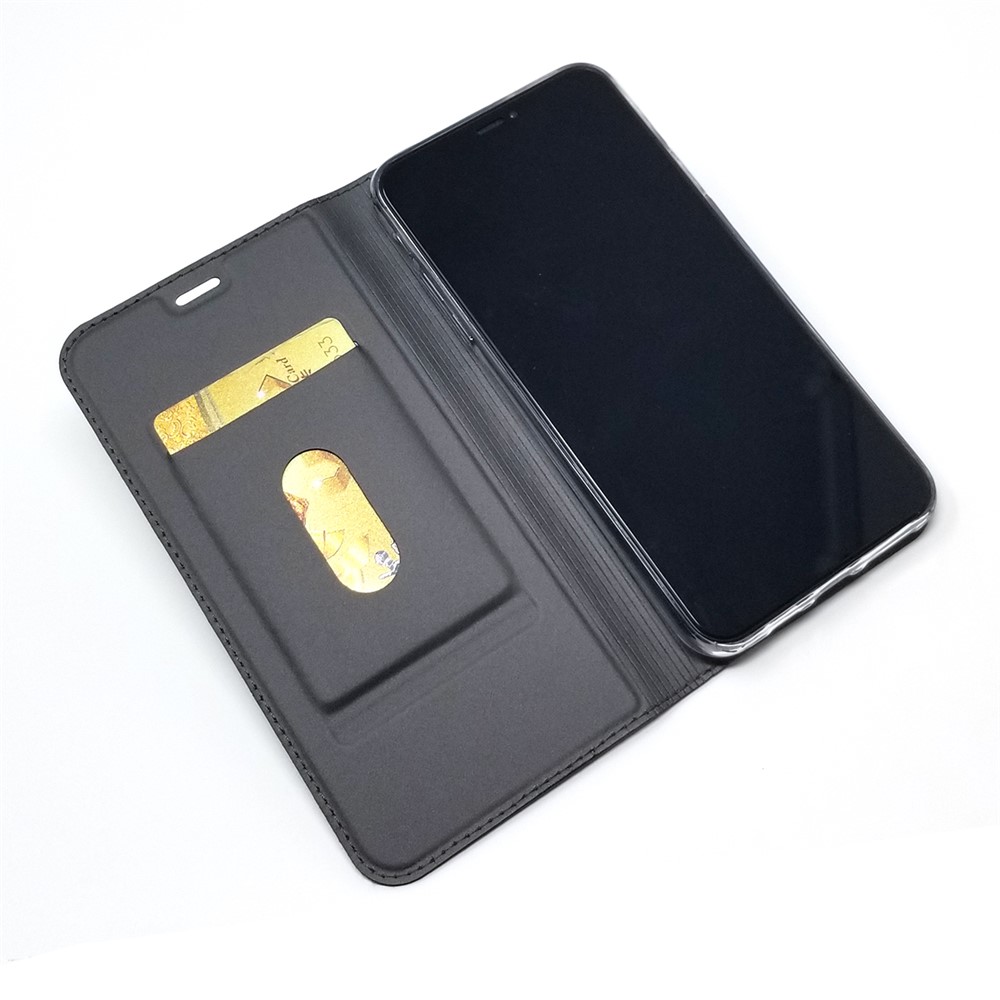 Couro De Adsorção Magnética Com Slot Para Cartão Para Iphone 11 Pro 5,8 Polegadas - Preto-7