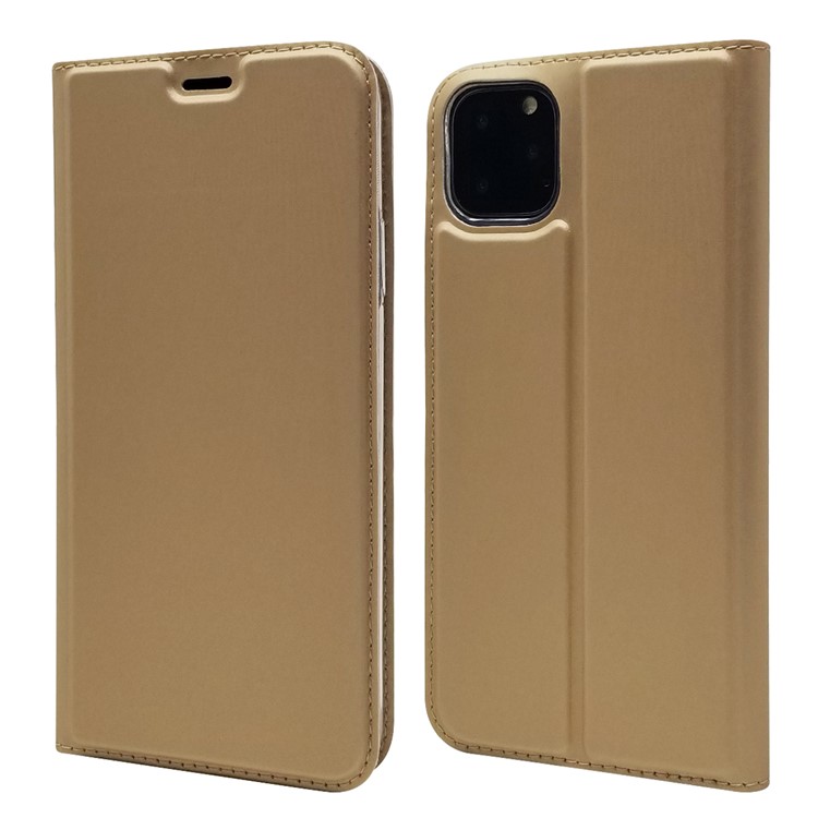Magnetisches Adsorptionsleder Mit Kartenschlitzkasten Für Iphone 11 Pro 5.8 Zoll - Gold-1