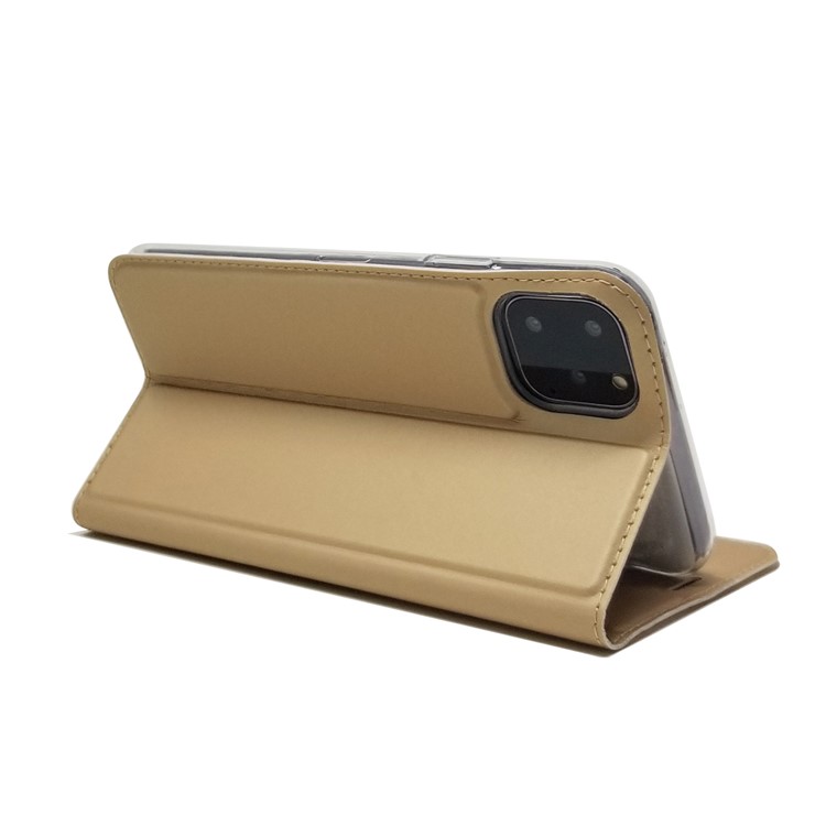 Magnetisches Adsorptionsleder Mit Kartenschlitzkasten Für Iphone 11 Pro 5.8 Zoll - Gold-4