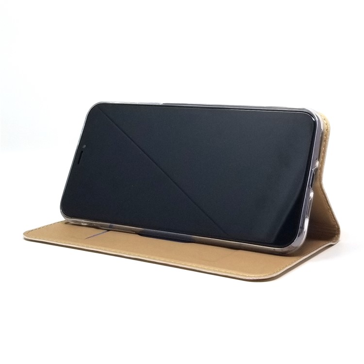 Magnetisches Adsorptionsleder Mit Kartenschlitzkasten Für Iphone 11 Pro 5.8 Zoll - Gold-5