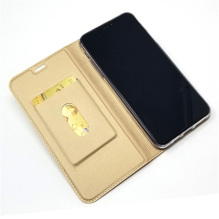 Magnetisches Adsorptionsleder Mit Kartenschlitzkasten Für Iphone 11 Pro 5.8 Zoll - Gold-8
