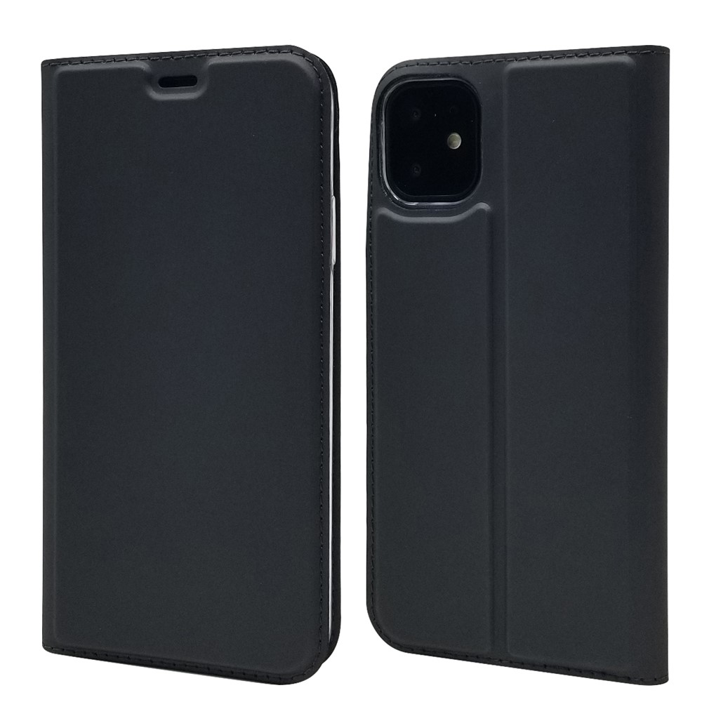 Magnetic Adsorption Leather Card Holder Phone Case for iPhone 11 6.1 inch - Black-1