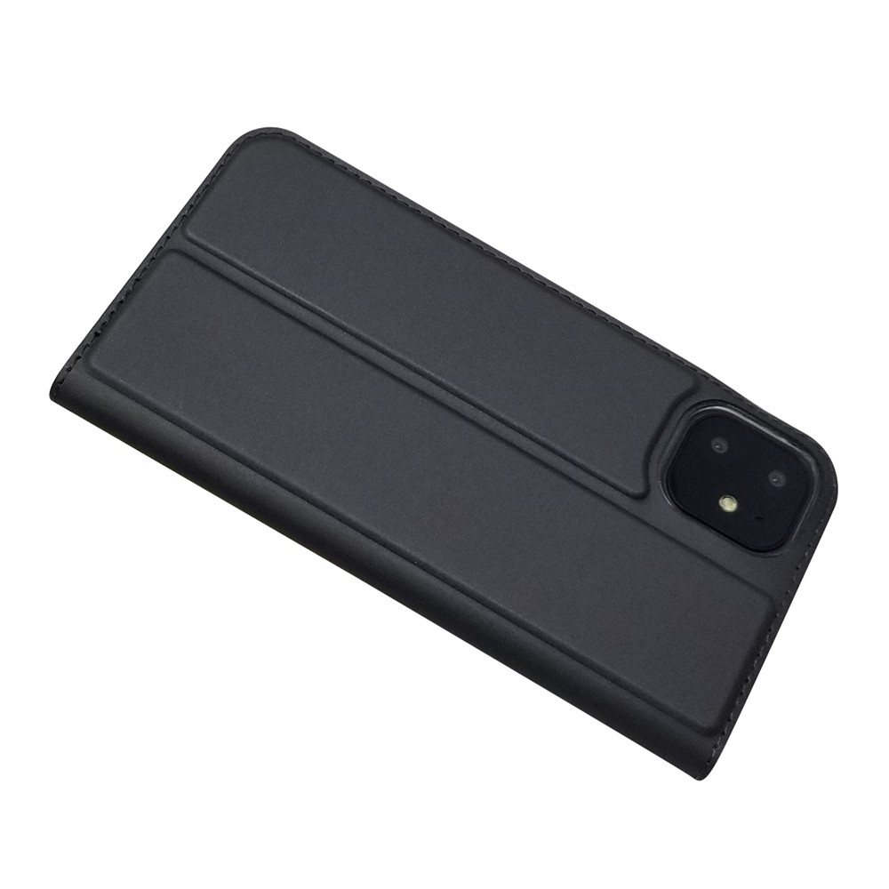 Caixa de Telefone do Cartão de Couro de Adsorção Magnética Para Iphone 11 6,1 Polegadas - Preto-5