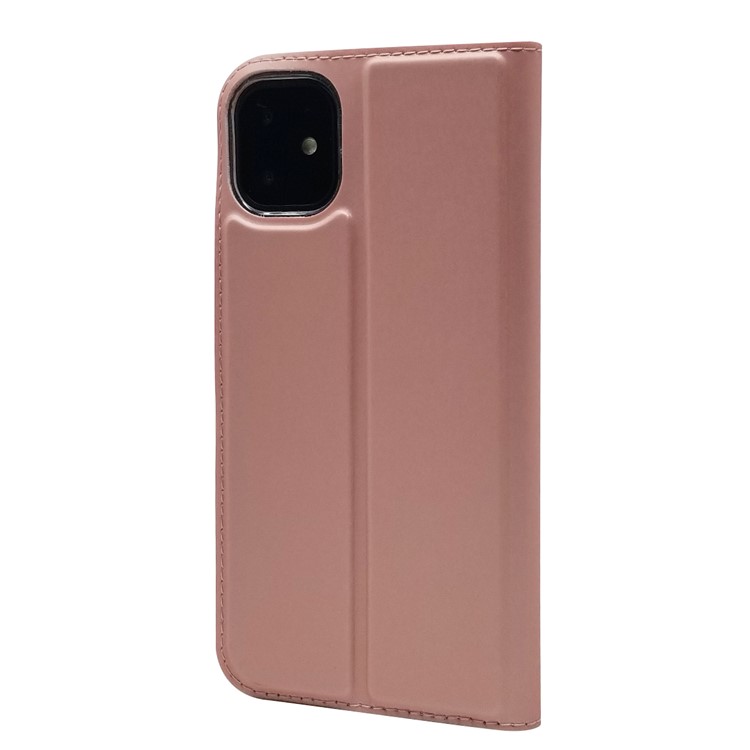 Magnetic Adsorption Leather Card Holder Phone Case for iPhone 11 6.1 inch - Rose Gold-3