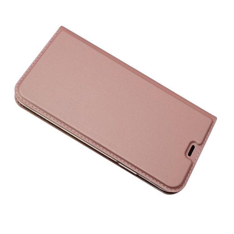 Magnetic Adsorption Leather Card Holder Phone Case for iPhone 11 6.1 inch - Rose Gold-4