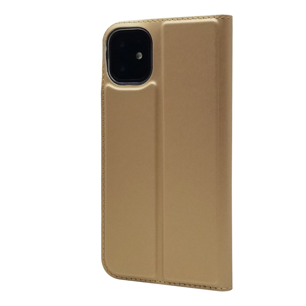 Magnetic Adsorption Leather Card Holder Phone Case for iPhone 11 6.1 inch - Gold-3