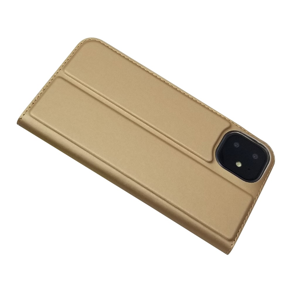Magnetic Adsorption Leather Card Holder Phone Case for iPhone 11 6.1 inch - Gold-5