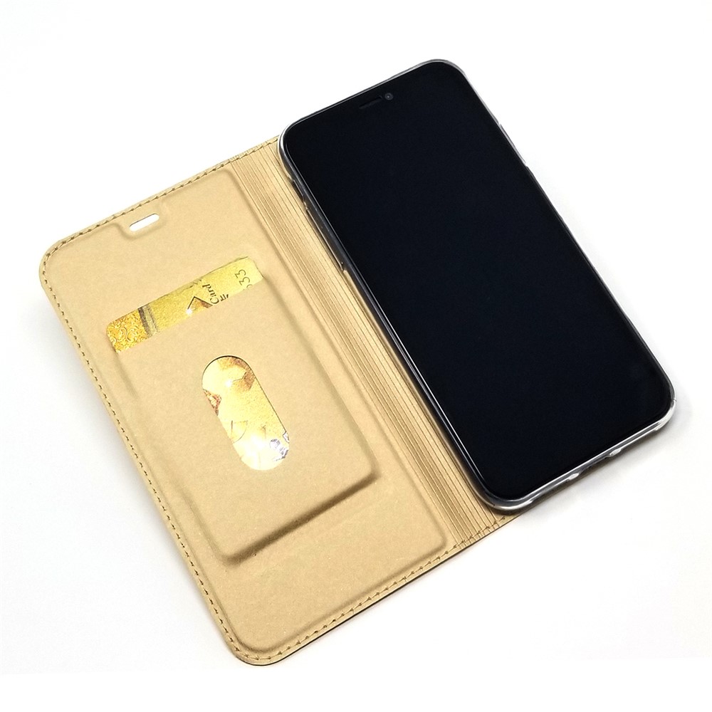 Magnetic Adsorption Leather Card Holder Phone Case for iPhone 11 6.1 inch - Gold-6