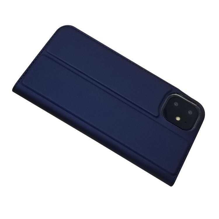 Case de Teléfono Del Soporte de Tarjetas de Cuero de Adsorción Magnética Para Iphone 11 6.1 Pulgadas - Azul