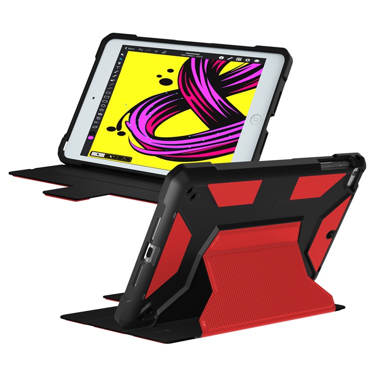 Shockproof PU Leather Stand Tablet Case for iPad Mini/Mini 2/3/4/Mini (2019) 7.9 inch - Red-18