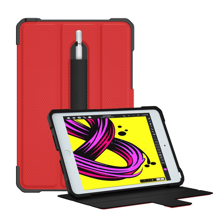 Shockproof PU Leather Stand Tablet Case for iPad Mini/Mini 2/3/4/Mini (2019) 7.9 inch - Red-2